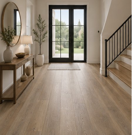 Foundation Oak plank flooring in an entry hall